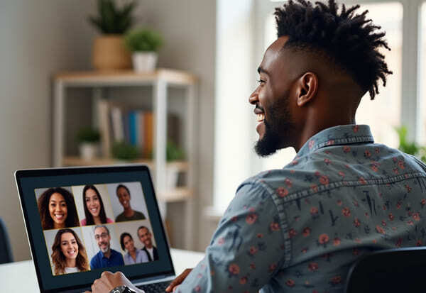 IT Mitarbeiter aus Ghana in einem Video Call